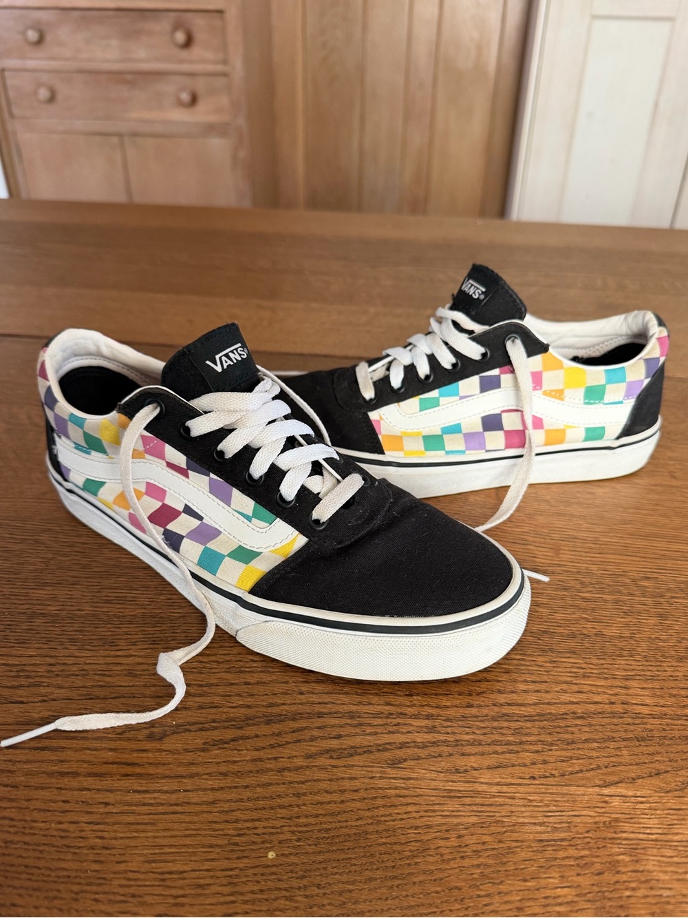 Vans Old Skool Multi-Colored Checkered Sneakers